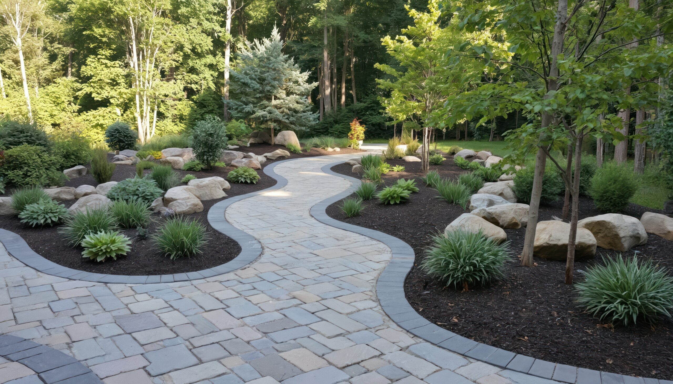 Paver patio with retaining wall and outdoor seating area